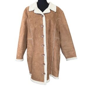 Back In The Saddle Faux Suede & Shearling Western Coat, 2X , Ranch Barn Jacket